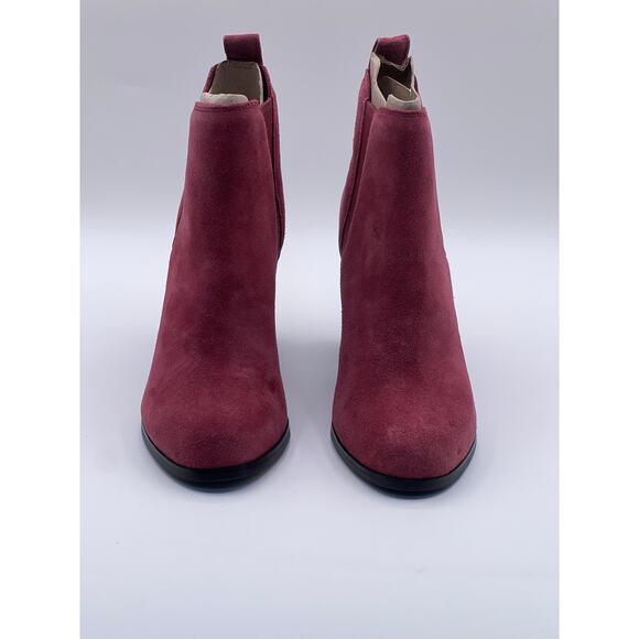 Michael Kors Evaline Suede Heeled 3.5" Bootie Women's Size 7.5M Burgundy NEW - Picture 2 of 12